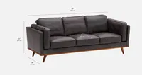 ROWAN 100% leather 3-seater sofa