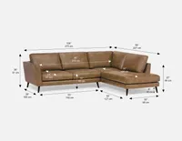 JEROME left-facing sectional sofa