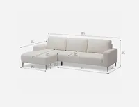 SABRINA left-facing sectional sofa