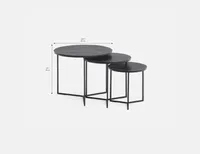 ALMATY set of 3 aluminum and iron nesting tables