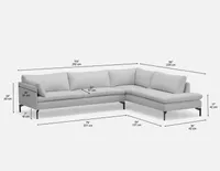 TOSCAN right-facing sectional sofa