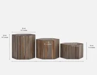 JAVA set of 3 recycled teak wood nesting tables