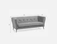 STASIA velvet 3-seater sofa