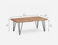 RENO solid acacia wood coffee table 120 cm