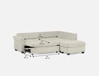 DELPHINE left-facing sectional sofa-bed with storage