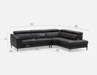 SULI right-facing sectional sofa with adjustable headrests