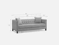 WESLEY tufted 3-seater sofa