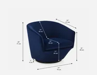 REVO velvet swivel armchair