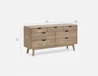 KABBANN acacia wood 7-drawer dresser