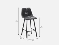 MALI bar stool with backrest 76 cm