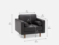 KINSEY 100% leather armchair