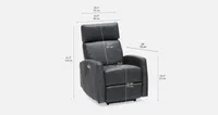 PERRY 100% leather power-recliner armchair with usb port