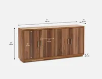 FRANKE 4-door walnut veneer credenza