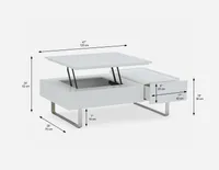 EVO lacquered lift-top storage coffee table 120 cm