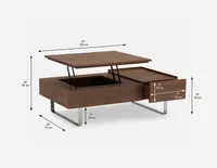 EVO walnut veneer lift-top storage coffee table 120 cm