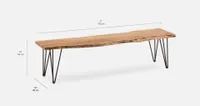 RENO solid acacia wood bench