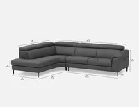 SULI right-facing sectional sofa with adjustable headrests