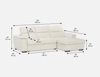 ODETTE sectional sofa-bed with storage