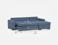 CAROLE right-facing sectional sofa-bed with storage