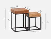 RIVKA set of 2 acacia wood nesting tables