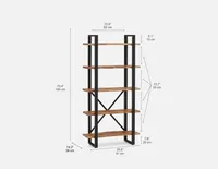 RENO acacia wood 5-tier bookcase