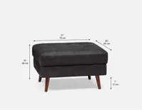 KINSEY 100% leather ottoman