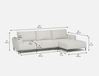 VICTOR left-facing sectional sofa