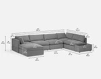 MALIYAH modular sectional sofa with storage