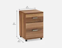 FRANKE walnut veneer filing cabinet on casters