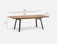 ZENGA oak veneer extendable dining table 190 cm to 240 cm