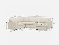 CHARLOTTE modular sectional sofa-bed with storage