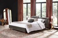 BARTH upholstered queen bed with adjustable headrests