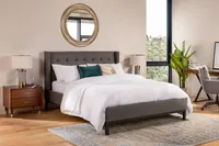 DAWSON tufted upholstered wingback queen bed