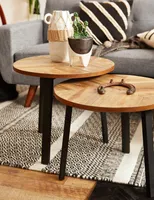 ZAK set of 3 recycled teak wood nesting tables