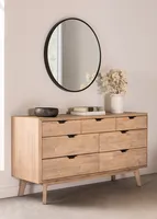 KABBANN acacia wood 7-drawer dresser