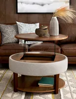 DAMIAN wood veneer lift-top coffee table with storage 84 cm