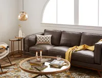 ROWAN 100% leather 3-seater sofa