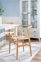 DENMARK beech wood and paper cord dining chair