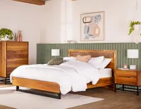 CLARENCE walnut veneer queen bed