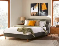 BARTH upholstered queen bed with adjustable headrests
