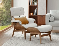 CAREY bentwood armchair with ottoman