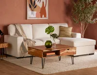 ATUL acacia wood coffee table with storage 100 cm