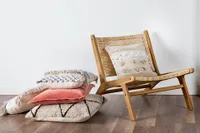 SERBI rattan and teak wood accent chair