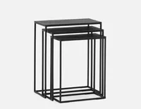 ALLIE set of 3 aluminum and iron nesting tables
