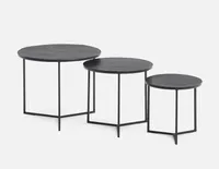 ALMATY set of 3 aluminum and iron nesting tables