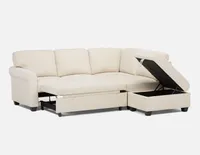 DELPHINE right-facing sectional sofa-bed with storage