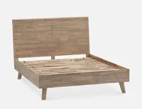 KABBANN acacia wood queen bed