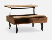 ATUL acacia wood coffee table with storage 100 cm