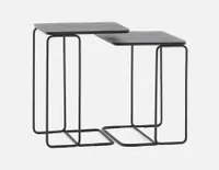 KATIA set of 2 aluminum and iron nesting tables