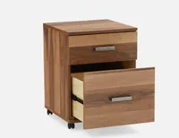 FRANKE walnut veneer filing cabinet on casters